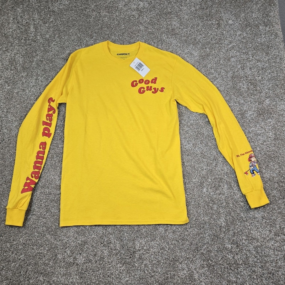 Chucky Good Guys Yellow Long Sleeve Shirt Small S AMC MOvie Merch